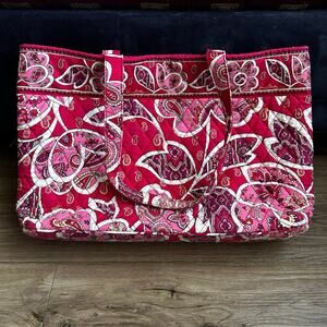 Vera Bradley Large Quilted Tote Pink Paisley Symphony in Hue Shoulder Bag